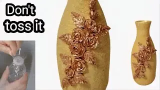 From Plastic Bottles to Rose Vase | DIY Upcycled Project | Cement Craft | Home D&eacute;cor@diyhee