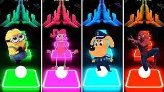 Minion 🆚 Mommy long leng 🆚 Dog as a police 🆚 Spider-man /Who is best tiles hop game 