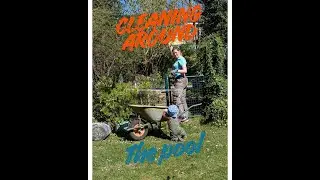 Cleaning around the pool