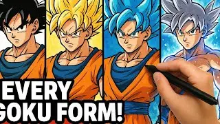 I drew every Goku transformation by hand |Dragon Ball fan art 🔥
