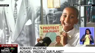 Young author meets Barbados Prime Minister Mia Mottley at the Nelson Mandela lecture in Durban