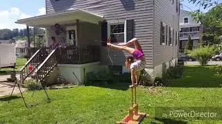 Bella from Steve Harveys Little Big Shots doing amazing archery trickshots
