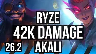 RYZE vs AKALI (MID) | 42K damage | EUW Master | 26.2