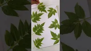 Easy leafy background #painting #shorts #shortvideo #leafpainting