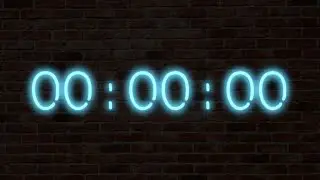 1 hour Count up timer (blue neon) カウントアップ タイマー (ネオン) Full HD 1920x1080