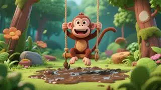 Monkey Swing Mud Adventure 🐒 | Nursery Rhymes & Fun Kids Songs | Jungle Playtime
