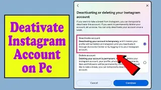 How to temporarily deactivate instagram account on PC | How To Disable instagram Account Temporarily