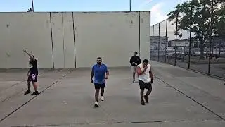 Shell Creek Park - Brian & Stanley vs KJ & Omar - Doubles Handball Filmed By Shena - 9.4.2025