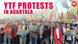 Youth wing of TIPRA Motha stage protest in Agartala, slams Bangladesh leader&rsquo;s statement