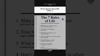 The 7 Rule of life   #ruleoflife #selfimprovement #motivationalspeech #shortfeed