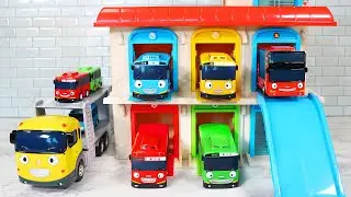 [Toy ASMR] School Bus Car Parking Garage Transporter Satisfying with Unboxing & Review Toys