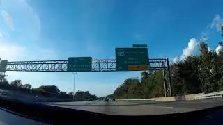 VA Interstate 64 west VA Route 134 north exits 263 to 262 streetlights & powerlines (October 2020)