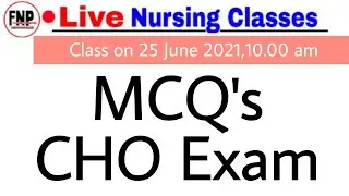 #CHO Exam MCQs 25 June 2021