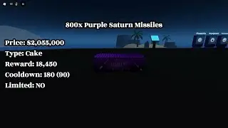 800x Purple Saturn Missiles | Roblox Fireworks Playground