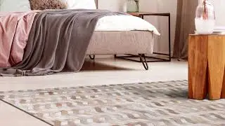 Luxury Geometric Contemporary Area Rug & Carpet | 100% Handmade | Leather Gau White | MAT Living USA