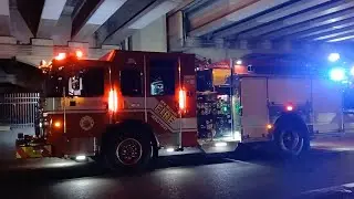 Engine 16 and Acadian EMS 1628 Under The Bridge.
