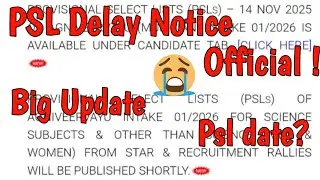 PSL Delay Big Update psl update Official Notice 