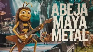 🎸🔥 La Abeja Maya Canción con Guitarra Rítmica Eléctrica Metal 🐝🎶