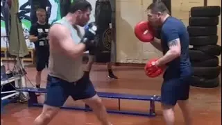 DAVE ALLEN POSTS FOOTAGE HAMMERING THE PADS WITH JAMIE MOORE AS HE AWAITS COMEBACK FIGHT!