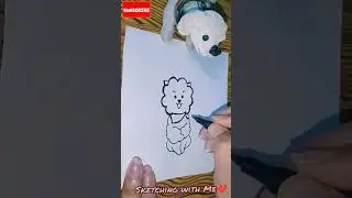 Cute BTS RJ💜 easy Drawing/Cute Anime #shorts #viral #art #bts #btsrj#rj#drawing#anime #painting#bt21