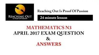 Mathematics N3 April 2017 Question Paper & Answers lesson excerpt