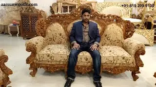 #215 Double Carved Wooden Sofa Unique Woodworking | Concept Explained | Aarsun | #wooden