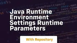 java runtime environment settings runtime parameters