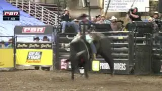 ROUND WINNER Cody Campbell rides Grave Digger for 91 points