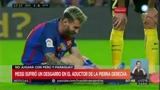 TV P&uacute;blica Noticias - Lionel Messi sufri&oacute; un desgarro en su pierna derecha