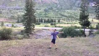 Matt Hutson spinning fire poi at Silver Tip Ranch in Montana