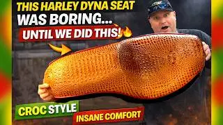 Custom Harley Dyna Seat Build! 🐊 Croc-Style & Comfort | Atomic Cycle Works Garage