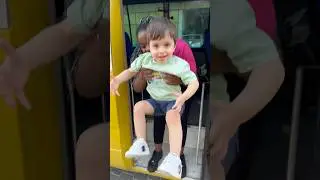 Acting and playing 😂 #elyasin #automobile #babyart #dubai #cutebaby #bus #kids #love #play #fun