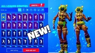 ALL *NEW* EMOTES with DEEP SEA SKIN..! Fortnite Battle Royale