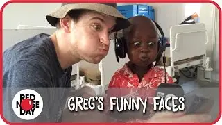 Greg James making funny faces for Operation Health