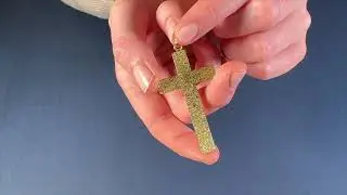 18-karat yellow gold cross pendant - Italy 1950s