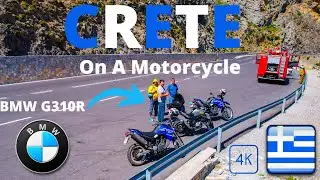 Crete On A Motorcycle [4K] Cinematic Drone Video - BMW G310R Motorbike