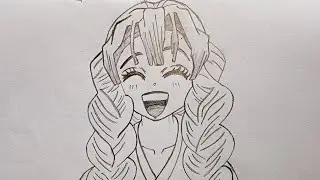How to make Drawing ( Love Hashira )  Mitsuri kanroji Drawing from Demon Slayer