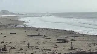 Storm damage Santa Cruz beach south of Boardwalk Jan 2023
