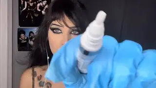 MAKEUP STORE EMPLOYEE ASMR (stippling brush, Keypad typing, whispering, gum chewing, acrylics)