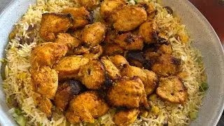 Chicken tikka barbecue// egg fried rice