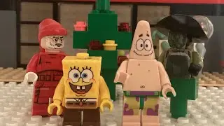 Кукольный мультфильм &laquo;Губка Боб&raquo; из конструктора Lego: &laquo;Рождественская поездка в кино&raquo;