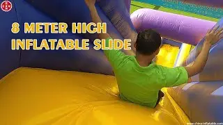 What is it like to slide down an 8-meter-high inflatable slide? T8-961
