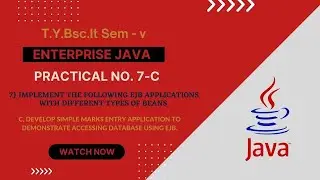 TYBSC IT Sem-5 Enterprise Java Practical 7-C | Develop simple Marks Entry Application to.....