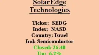 $SEDG will this stock make you $ Great ROE closed in above avg vol 1 min video