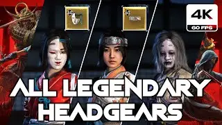 AC Shadows - All Legendary Headgears Showcase + Location (Naoe)