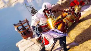 Aggressive FORT INFILTRATION in EZIO OUTFIT - Assassin's Creed Odyssey - 4K 60FPS