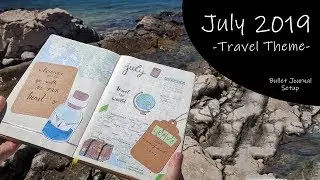 July 2019 Bullet Journal Setup II Travel Theme
