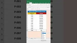 How to use SUM formula in Excel #excelbasic #excel #sumformula #shorts