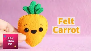 DIY: Cute Carrot Felt Plush | Kawaii Crafts | Easter Crafts.