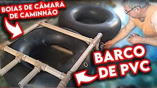 BARCO DE CANO PVC COM BOIAS DE CÂMARA DE CAMINHÃO